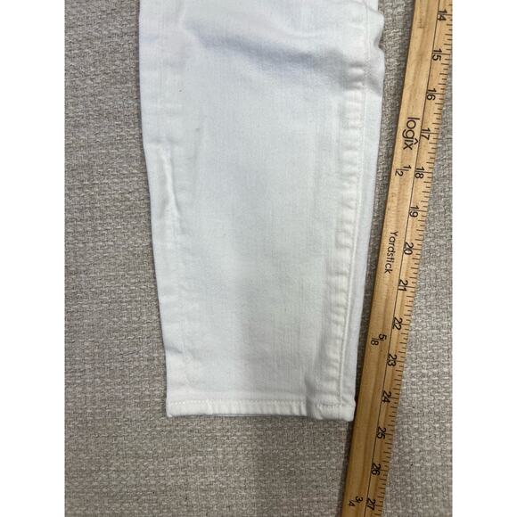 Seven for All Mankind Jeans High Waist Ankle Skinny White w/ Denim Patch Pocket - Picture 6 of 16